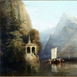 Lake Lucerne with William Tells Chapel, 1844 (oil on canvas)
