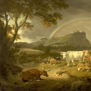 Landscape, Beeston Castle, Cheshire, and Rainbow, 1793 (oil on canvas)