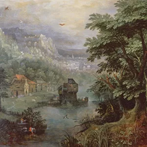 Landscape with figures in an avenue, c. 1595 (panel)