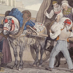 The Laundry Cart, 1822 (colour litho)