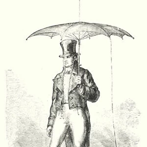 Le paratonnerre portatif, ou le parapluie-paratonnerre de Barbeu-Dubourg (engraving)
