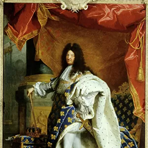 Full length portrait of the king Louis XIV, 1701 (oil on canvas)