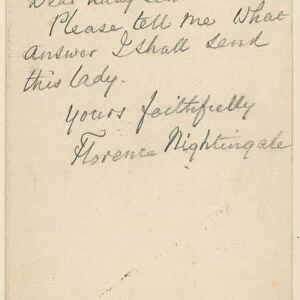 Letter from Florence Nightingale (engraving)
