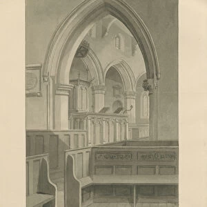 Lichfield - Interior of St. Michaels Church: sepia drawing, 1841 (drawing)