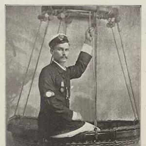 Lieutenant Mansfield, killed by a Balloon Accident at Bombay (engraving)