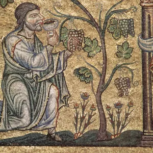 Life of Noah, the drunkenness (mosaic detail, 13th Century)