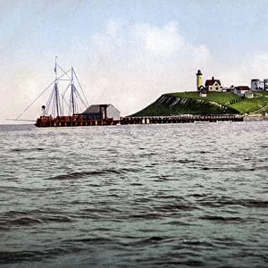 Lighthouse, Boston Harbour, Massachusetts, US end of 19th/20th century (postcard)