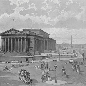 Liverpool, St Georges Hall and Lime Street (b / w photo)