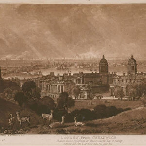 London from Greenwich; (engraving)