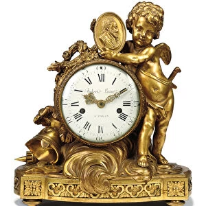Louis XVI mantel clock, late 18th century (ormolu)