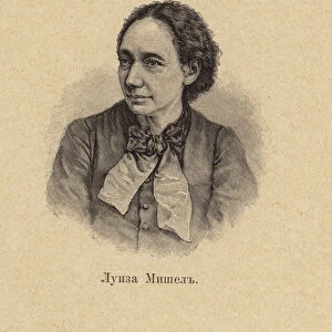 Louise Michel, French anarchist, feminist and revolutionary in the Paris commune of 1871 (litho)