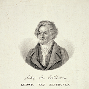 Ludwig van Beethoven (1770-1827) engraved by C. F. Klinkicht (litho)