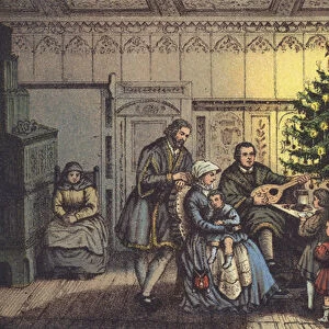 Luther at Christmas, in his family circle (chromolitho)