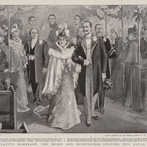 Madame Pattis Marriage, the Bride and Bridegroom leaving the Altar (litho)