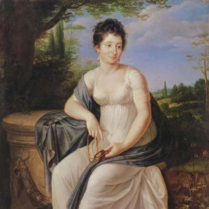 Madame de Saint-Amand in a costume of the Directoire period, 1795-99 (oil on canvas)