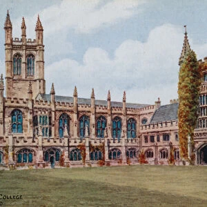 Magdalen College, Oxford (colour litho)