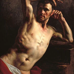 Male nude half-length (oil on canvas)