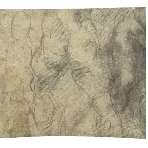 A male nude seen from behind (chalk on paper) (verso of 433456)