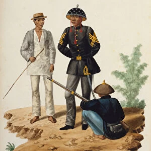 Manila and its Environs: Officers of the Civil Guard (watercolour with bodycolour)