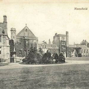 Mansfield College, Oxford (b / w photo)