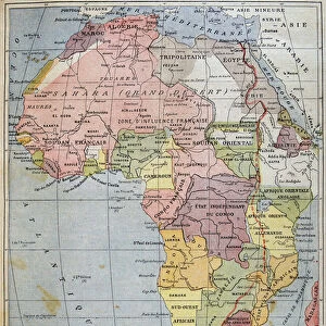 Map of Africa according to the Franco-English Convention - in "