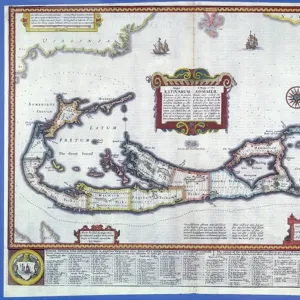 Map of Bermuda (colour engraving)