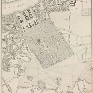 Map of Greenwich and surrounding area, London (engraving)