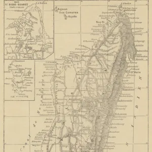 Map of Madagascar (litho)