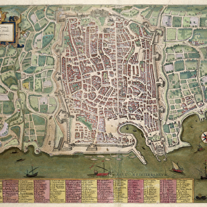 Map of Palermo, from Civitates Orbis Terrarum by Georg Braun (1541-1622