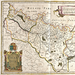 Map of the Province of Picardie (France) (etching, 1671)