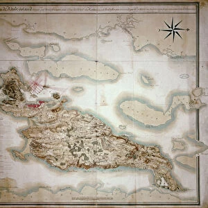 Map of Rhode Island at the time of its occupation 1780-81 by the French Army