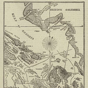 Map of the San Juan Archipelago, with the Disputed Channel and Boundary (engraving)