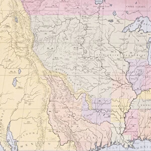 Map showing the localities of the Indian tribes of the US in 1833, illustration