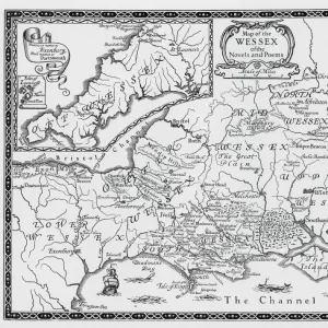 Map of the Wessex of the Novels and Poems of Thomas Hardy (engraving)