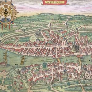 Map of Zurich, from Civitates Orbis Terrarum by Georg Braun (1541-1622