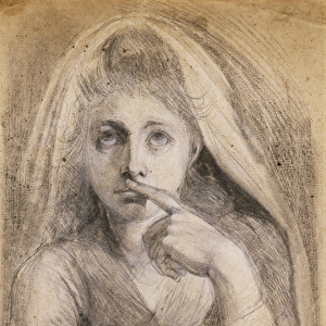 Martha Hess as Silence (recto), (pencil and white chalk on buff paper)