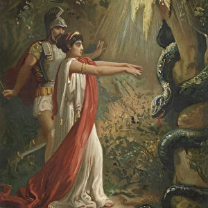 Medea putting the dragon guarding the Golden Fleece to sleep (chromolitho)