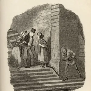 The meeting, from The Adventures of Oliver Twist by Charles Dickens (1812-70) 1838