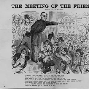 Meeting of the friends, City Hall Park, published by H. L. Stephens, New York, c
