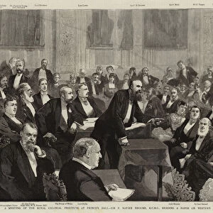 A Meeting of the Royal Colonial Institute at Princes Hall, Sir F Napier Broome, KCMG reading a Paper on Western Australia (engraving)