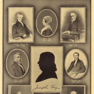 Members of the Fry family, British chocolate manufacturers (litho)