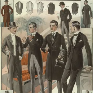 Men in 1920s Evening Wear Chromolithograph Art Prints