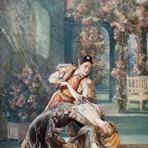 The Merry Widow: Danilo and Sonia (colour litho)