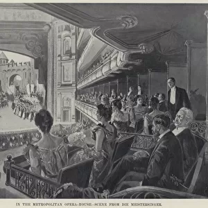 In the Metropolitan Opera-House, Scene from Die Meistersinger (litho)