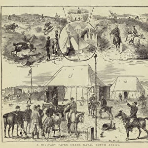 A Military Paper Chase, Natal, South Africa (engraving)