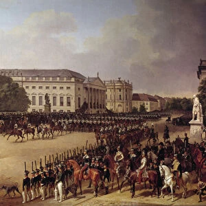 Military Parade Opera Square in Berlin Painting by Franz Kruger (1797-1857) 1822 Sun. 2