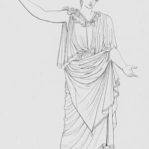 Minerva in the diplax, from the colossal statue found at Velletri (engraving)