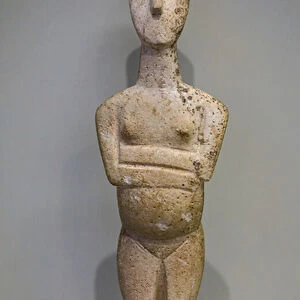 Minoan art. Cycladic-typed marble figurine, 2600-2300 BC