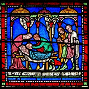 Detail from the Miracle Window depicting Richard of Sunieves story (stained glass)