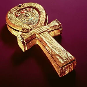Mirror case in the form of an ankh, from the Tomb of Tutankhamun (c